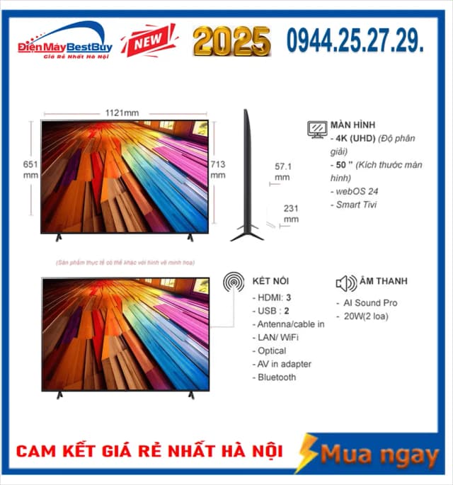 So sánh giá Smart Tivi LG AI 4K 50 inch 50UA8450PSA rẻ nhất? - Ảnh 19