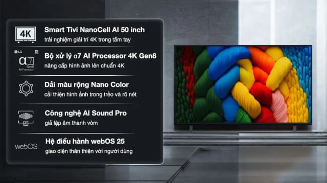 So sánh giá Smart Tivi NanoCell LG AI 4K 50 inch 50NANO80ASA rẻ nhất? - Ảnh 4