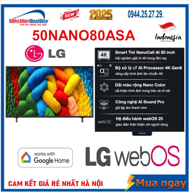 So sánh giá Smart Tivi NanoCell LG AI 4K 50 inch 50NANO80ASA rẻ nhất? - Ảnh 8
