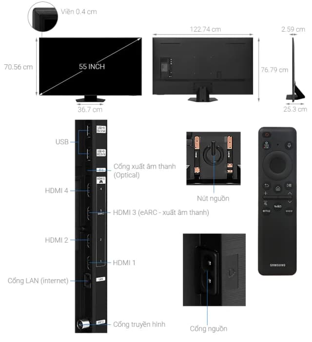 So sánh giá Smart Tivi Neo QLED Samsung AI 4K 55 inch QA55QN85C rẻ nhất? - Ảnh 12