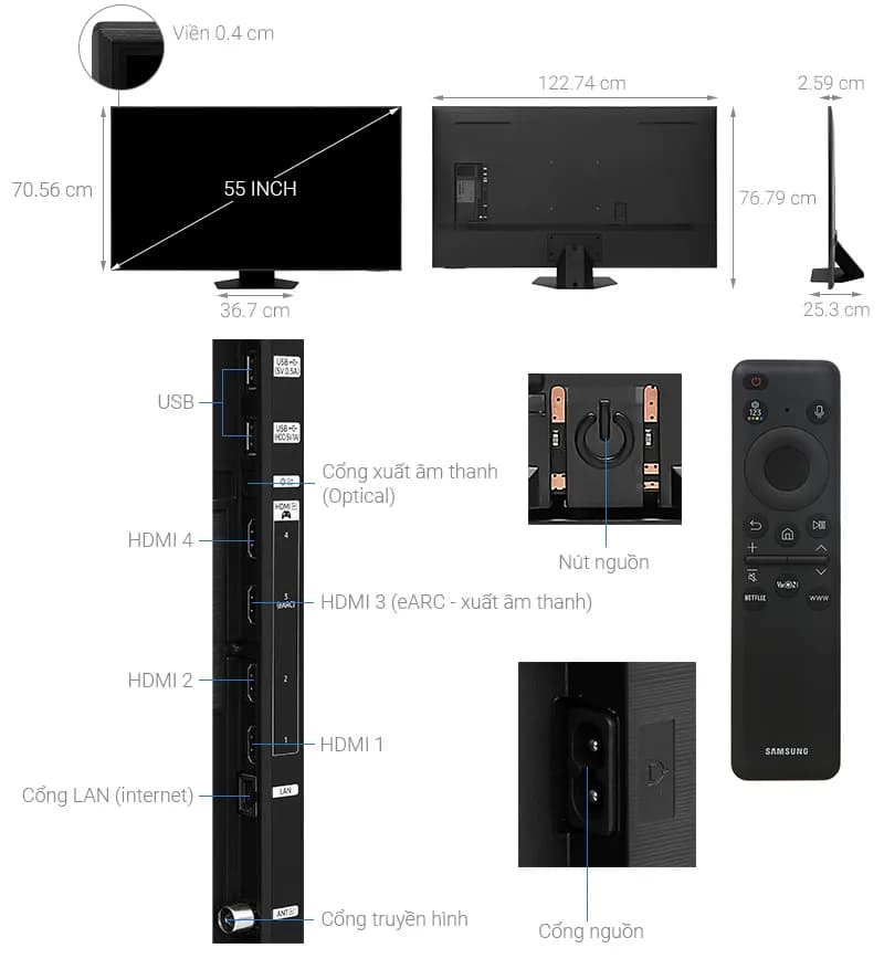 Smart Tivi Neo QLED Samsung AI 4K 55 inch QA55QN85C - Giá rẻ nhất hôm nay - Ảnh 12