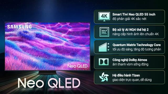 So sánh giá Smart Tivi Neo QLED Samsung AI 4K 55 inch QA55QN80F rẻ nhất? - Ảnh 3