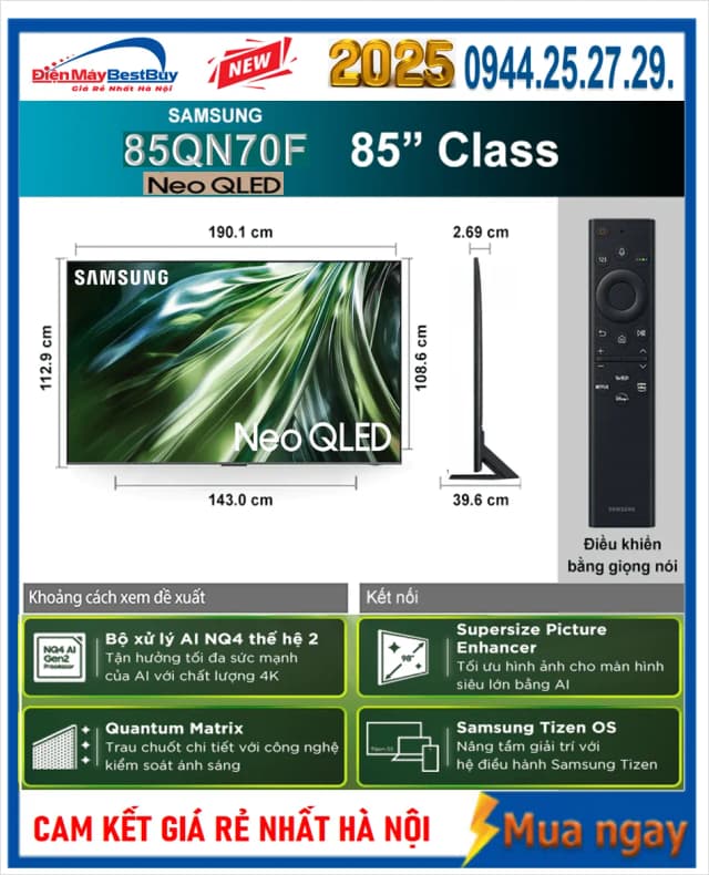 So sánh giá Smart Tivi Neo QLED Samsung AI 4K 85 inch QA85QN70F rẻ nhất? - Ảnh 18