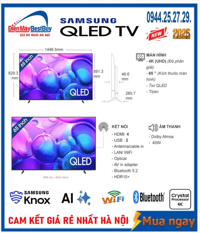 So sánh giá Smart Tivi QLED Samsung 4K 65 inch QA65Q6FA rẻ nhất? - Ảnh 20