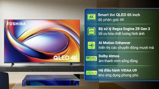 So sánh giá Smart Tivi QLED Toshiba AI 4K 65 inch 65M450RP rẻ nhất? - Ảnh 4