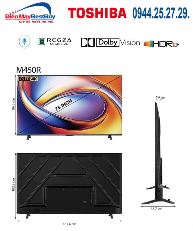 So sánh giá Smart Tivi QLED Toshiba AI 4K 75 inch 75M450RP rẻ nhất? - Ảnh 8
