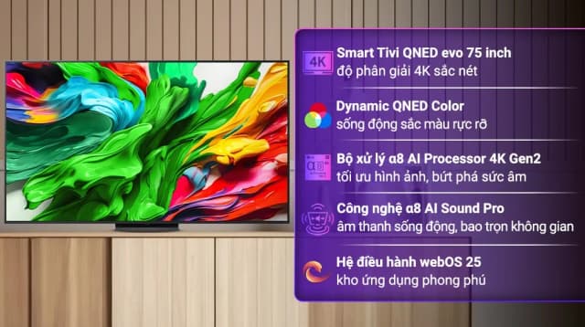 So sánh giá Smart Tivi QNED evo LG AI 4K 75 inch 75QNED86ASA rẻ nhất? - Ảnh 2
