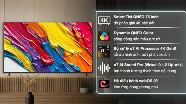Top 1 so sánh giá Smart Tivi QNED LG AI 4K 75 inch 75QNED86BSA - Tìm sản phẩm giá rẻ nhất - Ảnh 12