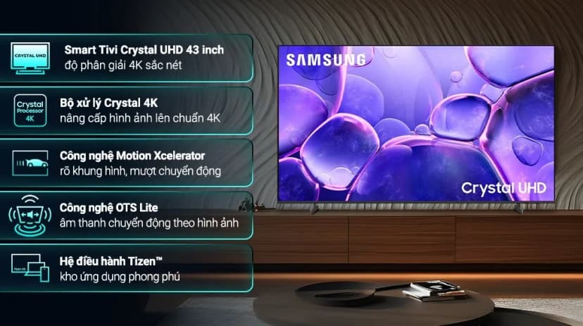 Smart Tivi Crystal UHD Samsung AI 4K 43 inch UA43U8500H - Giá rẻ nhất hôm nay - Ảnh 1