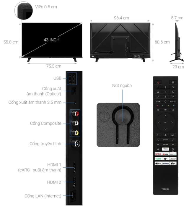 Top 1 so sánh giá Smart Tivi Toshiba FHD 43 inch 43V31MP - Tìm sản phẩm giá rẻ nhất - Ảnh 3