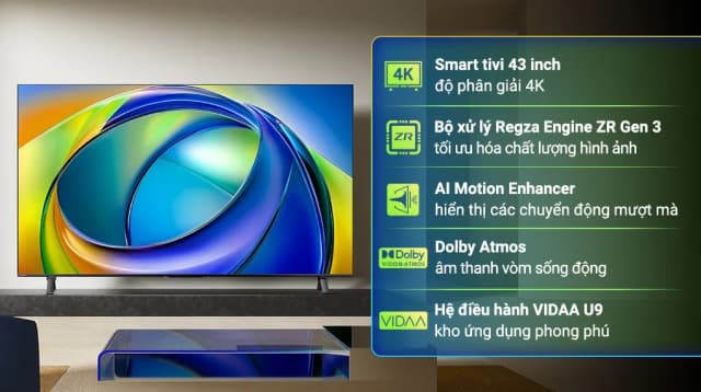 So sánh giá Smart Tivi Toshiba AI 4K 43 inch 43C350RP rẻ nhất? - Ảnh 4