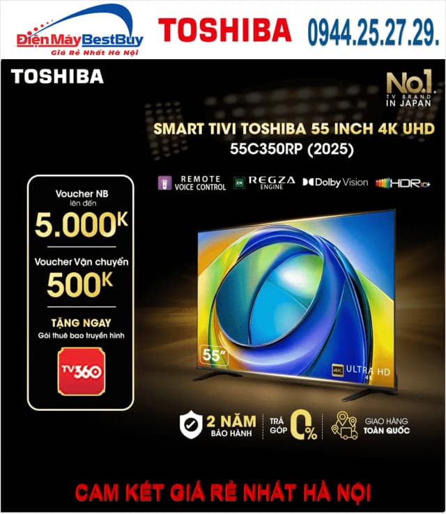 So sánh giá Smart Tivi Toshiba AI 4K 55 inch 55C350RP rẻ nhất? - Ảnh 14