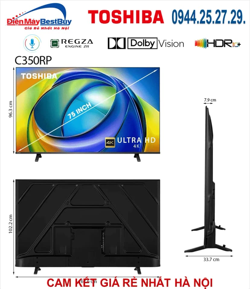 So sánh giá Smart Tivi Toshiba AI 4K 75 inch 75C350RP - Tìm sản phẩm giá rẻ nhất - Ảnh 10