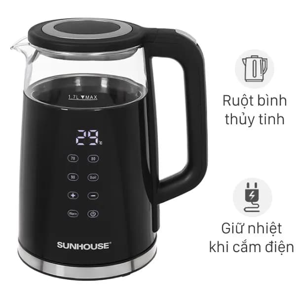 Top 1 so sánh giá Bình đun siêu tốc Sunhouse 1.7 lít SHD1359 - Tìm sản phẩm giá rẻ nhất - Ảnh 3