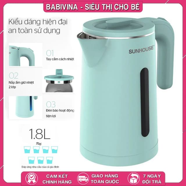 So sánh giá Bình đun siêu tốc Sunhouse 1.8 lít SHD1351 rẻ nhất? - Ảnh 17