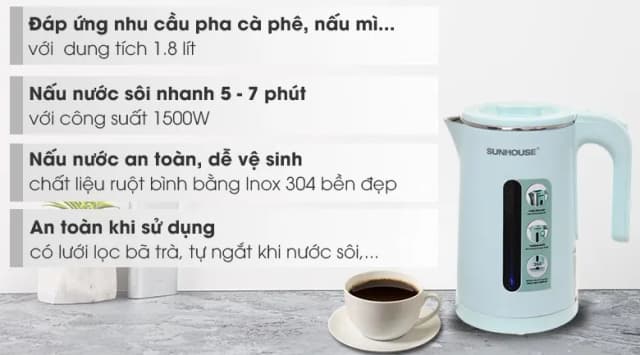 So sánh giá Bình đun siêu tốc Sunhouse 1.8 lít SHD1351 rẻ nhất? - Ảnh 9