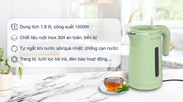 So sánh giá Bình đun siêu tốc Sunhouse 1.8 lít SHD1353 rẻ nhất? - Ảnh 6
