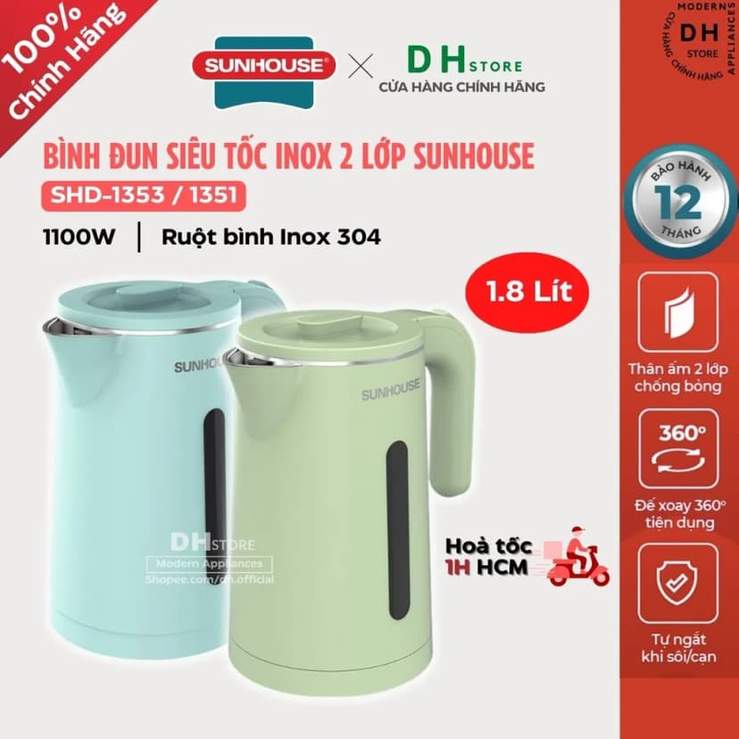 So sánh giá Bình đun siêu tốc Sunhouse 1.8 lít SHD1357 - Tìm sản phẩm giá rẻ nhất - Ảnh 15