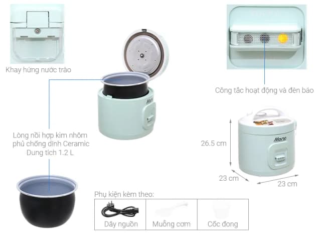 So sánh giá Nồi cơm nắp gài Sunhouse Mama 1.2 lít SHD8265B rẻ nhất? - Ảnh 7