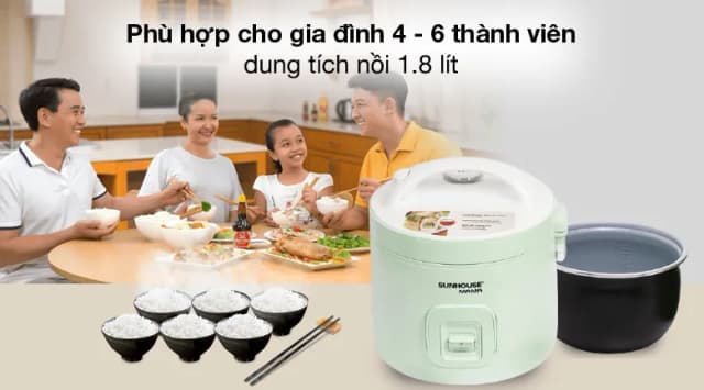 So sánh giá Nồi cơm nắp gài Sunhouse Mama 1.8 lít SHD8665B rẻ nhất? - Ảnh 9
