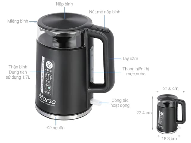 Top 1 so sánh giá Bình đun siêu tốc Sunhouse Mama 2 lít SHD1379 - Tìm sản phẩm giá rẻ nhất - Ảnh 16