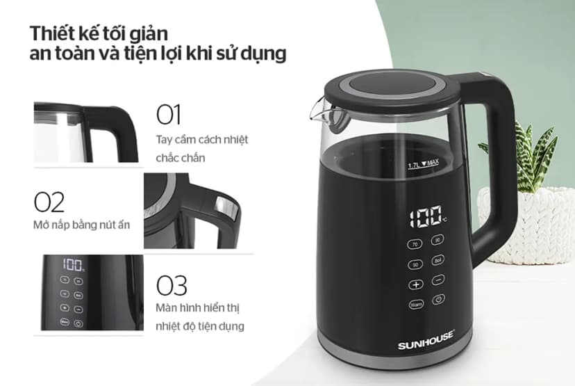 Bình đun siêu tốc Sunhouse Mama 2 lít SHD1379 - Giá rẻ nhất hôm nay - Ảnh 4