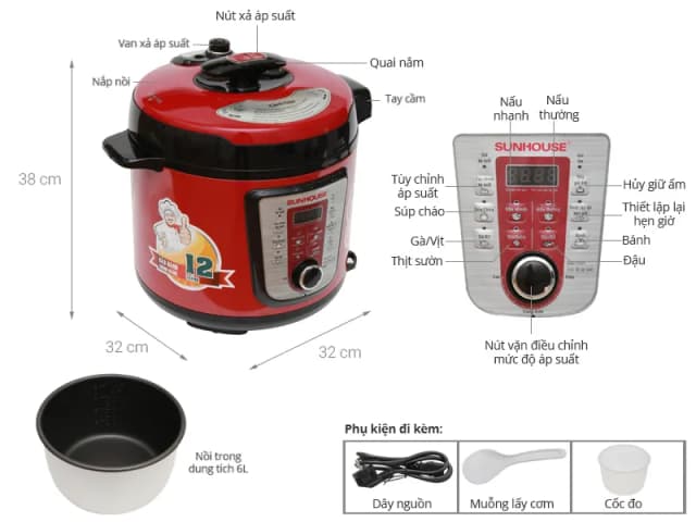 So sánh giá Nồi áp suất điện Sunhouse SHD 1767 6 lít rẻ nhất? - Ảnh 4