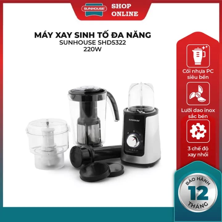 So sánh giá Máy xay sinh tố đa năng Sunhouse SHD 5322 Đen - Tìm sản phẩm giá rẻ nhất - Ảnh 14