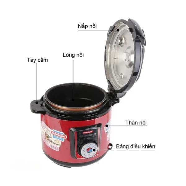 So sánh giá Nồi áp suất điện Sunhouse SHD1755 5 lít rẻ nhất? - Ảnh 11