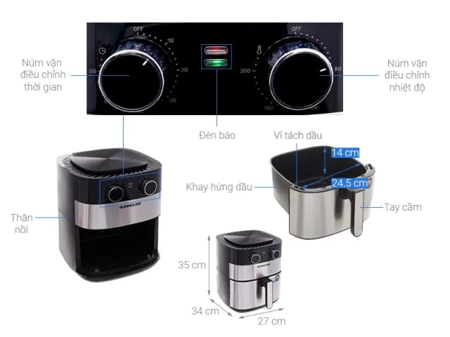 So sánh giá Nồi chiên không dầu Sunhouse 6 lít SHD4026 rẻ nhất? - Ảnh 14