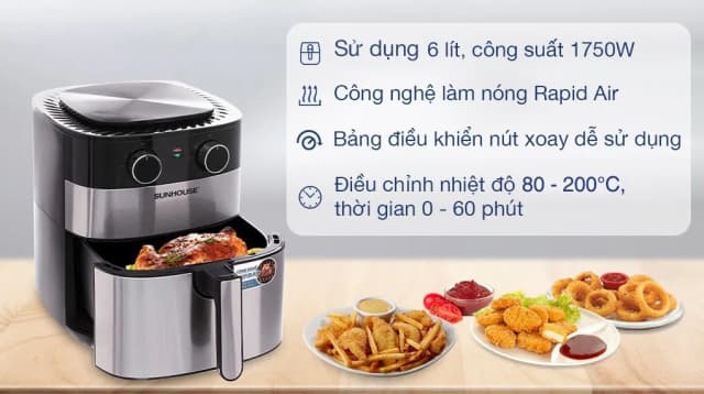 So sánh giá Nồi chiên không dầu Sunhouse 6 lít SHD4026 rẻ nhất? - Ảnh 7