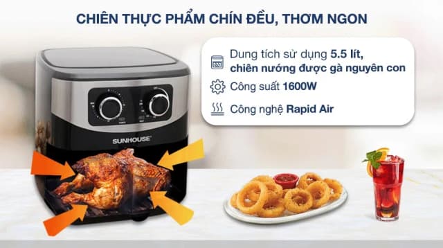 So sánh giá Nồi chiên không dầu Sunhouse 6 lít SHD4062 rẻ nhất? - Ảnh 12