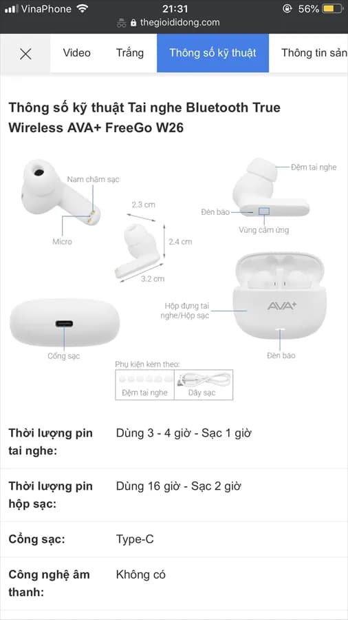 So sánh giá Tai nghe Bluetooth True Wireless AVA+ FreeGo W26 rẻ nhất? - Ảnh 13