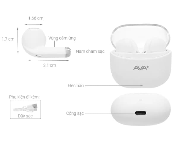 So sánh giá Tai nghe Bluetooth True Wireless AVA+ Go P210 rẻ nhất? - Ảnh 3
