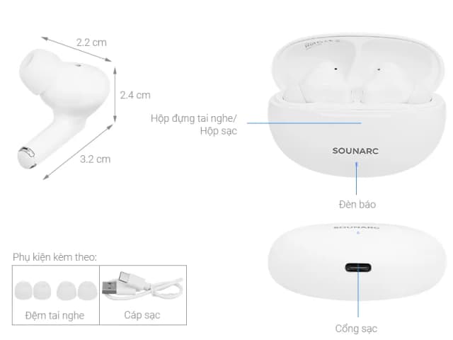 So sánh giá Tai nghe Bluetooth True Wireless Sounarc Q1 Earbuds rẻ nhất? - Ảnh 3