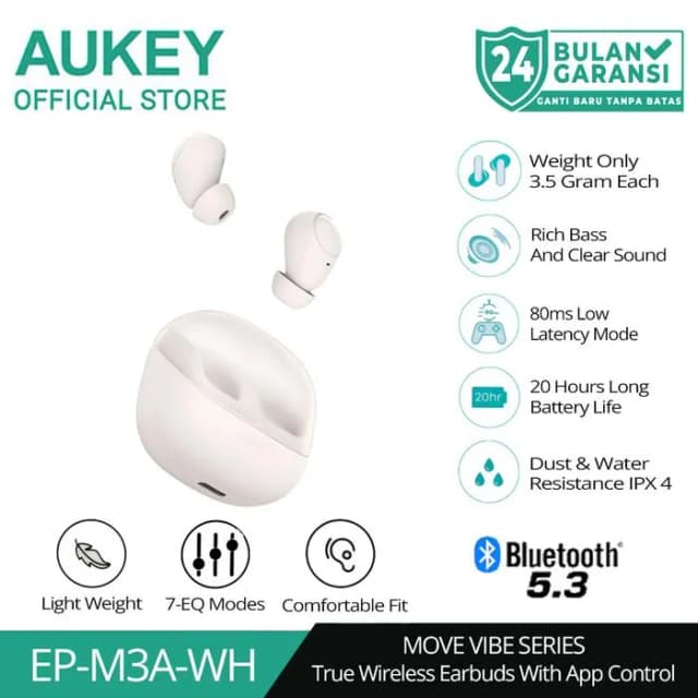 Top 1 so sánh giá Tai nghe Bluetooth True Wireless Aukey EP-M3A - Trắng - Tìm sản phẩm giá rẻ nhất - Ảnh 6