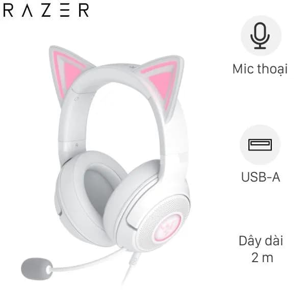 Tai nghe Chụp tai Gaming Razer Kraken Kitty V2 - Giá rẻ nhất hôm nay - Ảnh 1