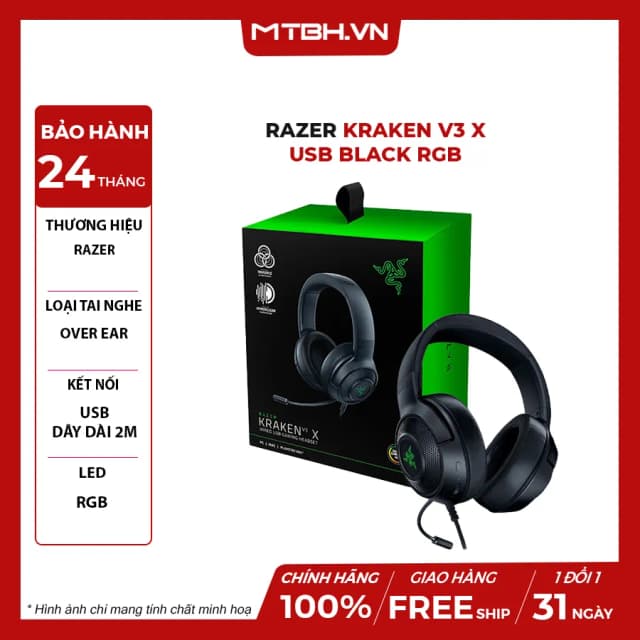 So sánh giá Tai nghe Chụp Tai Gaming USB Razer Kraken V3 X rẻ nhất? - Ảnh 11