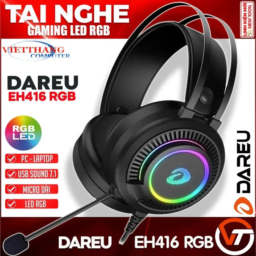 Tai nghe Chụp Tai USB DAREU EH416 RGB - Giá rẻ nhất hôm nay - Ảnh 1