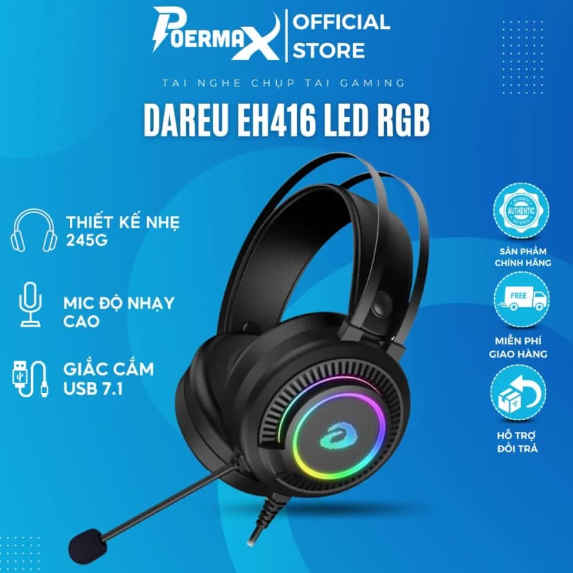Tai nghe Chụp Tai USB DAREU EH416 RGB - Giá rẻ nhất hôm nay - Ảnh 5