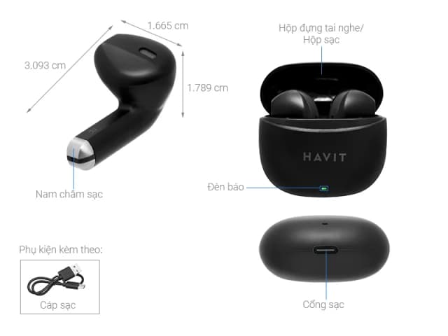 So sánh giá Tai nghe Bluetooth True Wireless Havit TW941 rẻ nhất? - Ảnh 3