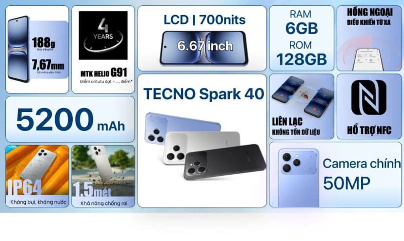 Điện thoại Tecno Spark 40 6GB/128GB - Giá rẻ nhất hôm nay - Ảnh 9