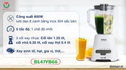 So sánh giá Máy xay sinh tố đa năng Tefal BlendForce Piano BL47YB66 - Tìm sản phẩm giá rẻ nhất - Ảnh 9