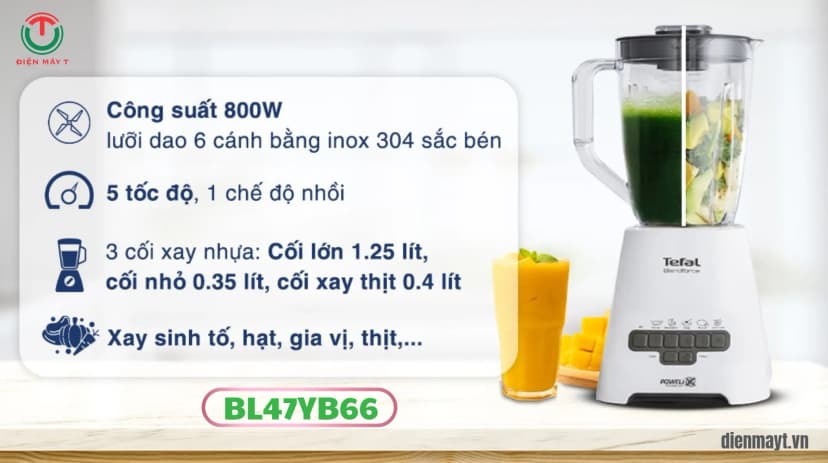 So sánh giá Máy xay sinh tố đa năng Tefal BlendForce Piano BL47YB66 - Tìm sản phẩm giá rẻ nhất - Ảnh 9