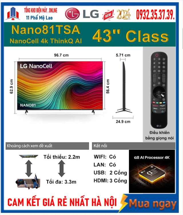 So sánh giá Smart Tivi NanoCell LG AI 4K 43 inch 43NANO81TSA rẻ nhất? - Ảnh 5