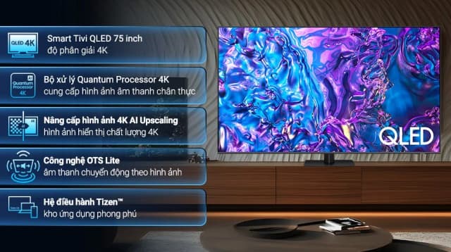 So sánh giá Smart Tivi QLED Samsung AI 4K 75 inch QA75Q70D rẻ nhất? - Ảnh 7