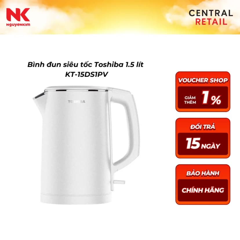 Bình đun siêu tốc Toshiba 1.5 lít KT-15DS1PV - Giá rẻ nhất hôm nay - Ảnh 20