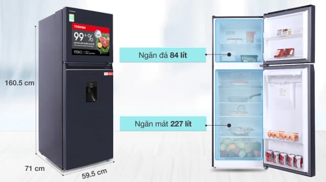 So sánh giá Tủ lạnh Toshiba Inverter 311 lít GR-RT395WE-PMV(06)-MG rẻ nhất? - Ảnh 2