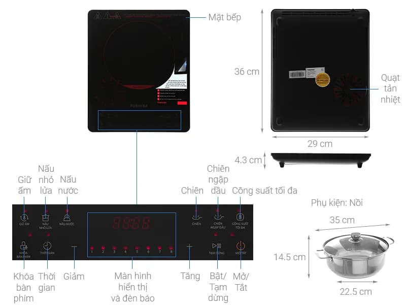 So sánh giá Bếp từ đơn Toshiba IC-20S1PV 2000W - Tìm sản phẩm giá rẻ nhất - Ảnh 3