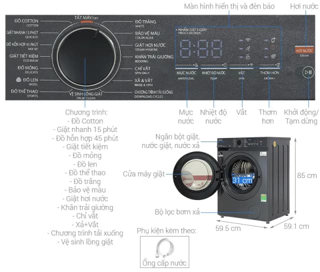 So sánh giá Máy giặt Toshiba Inverter 10 kg TW-T21BU110UWV(MG) rẻ nhất? - Ảnh 2